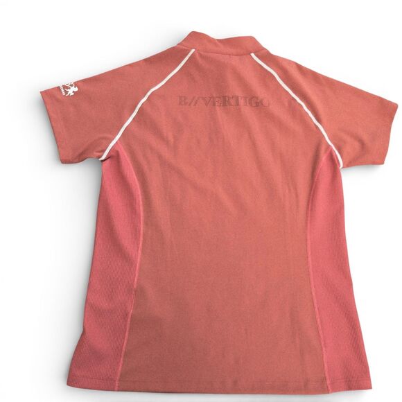 B Vertigo Women's Sz 12 Adara Cool Tech Training Shirt Mineral Red Coral SS NEW - Picture 5 of 12